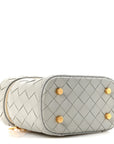 Nappa Intrecciato Small Vanity Case On Strap Agate Grey