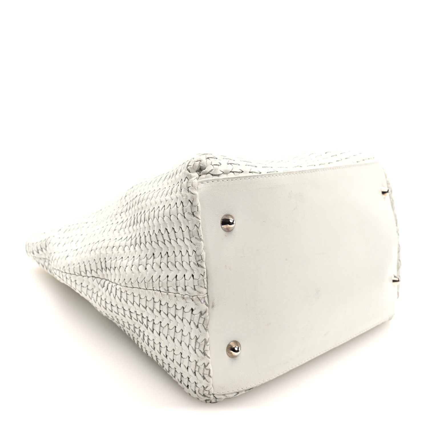 Lambskin Woven D1OR Tote White