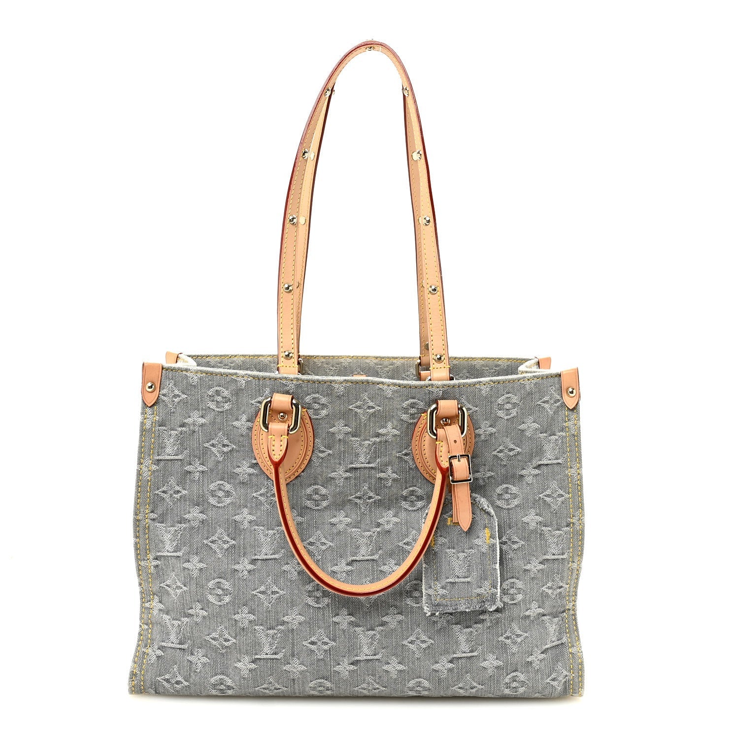 Monogram Denim Onthego MM Washed Gray