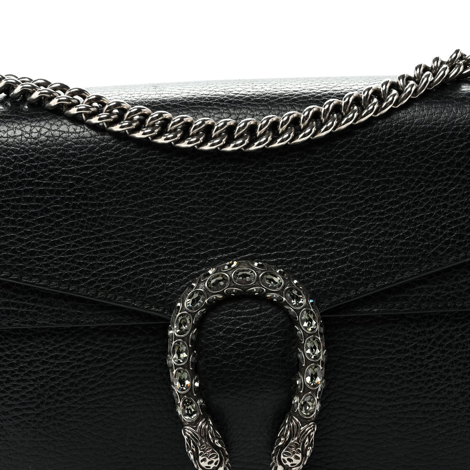 Pebbled Calfskin Small Dionysus Shoulder Bag Black