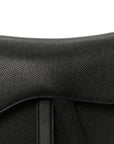 Grained Calfskin Saddle Bag Black