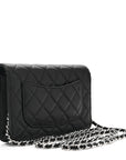 Caviar Quilted CC Turnlock Wallet On Chain WOC Black