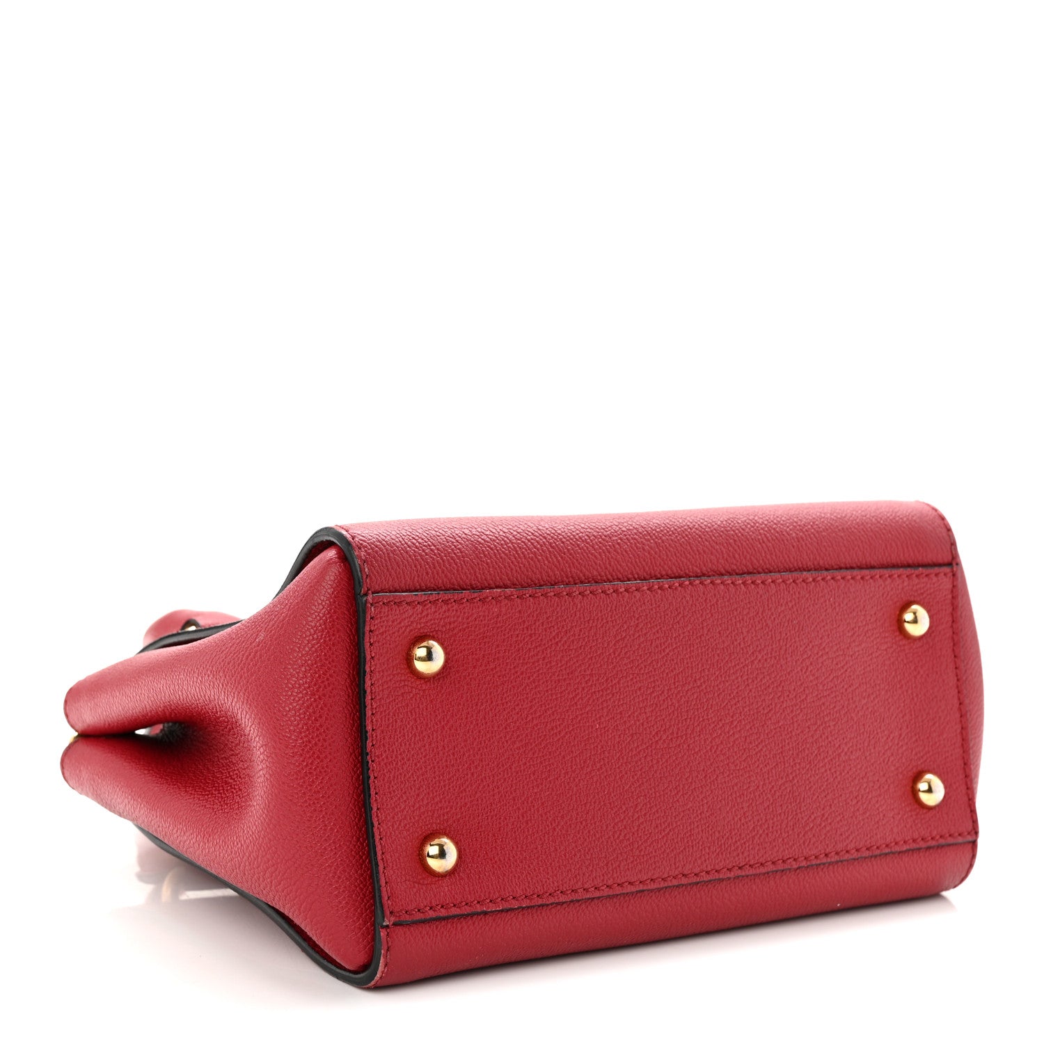Soft Grain Calfskin Small Buckle Tote Parade Red