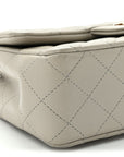 Lambskin Quilted Mini Rectangular Flap Grey