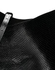 Extra Supple Calfskin Snakeskin Embossed Calfskin Small Tool 2.0 North-South Tote Black