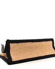 Raffia Calfskin Rive Gauche Tote Naturale Black