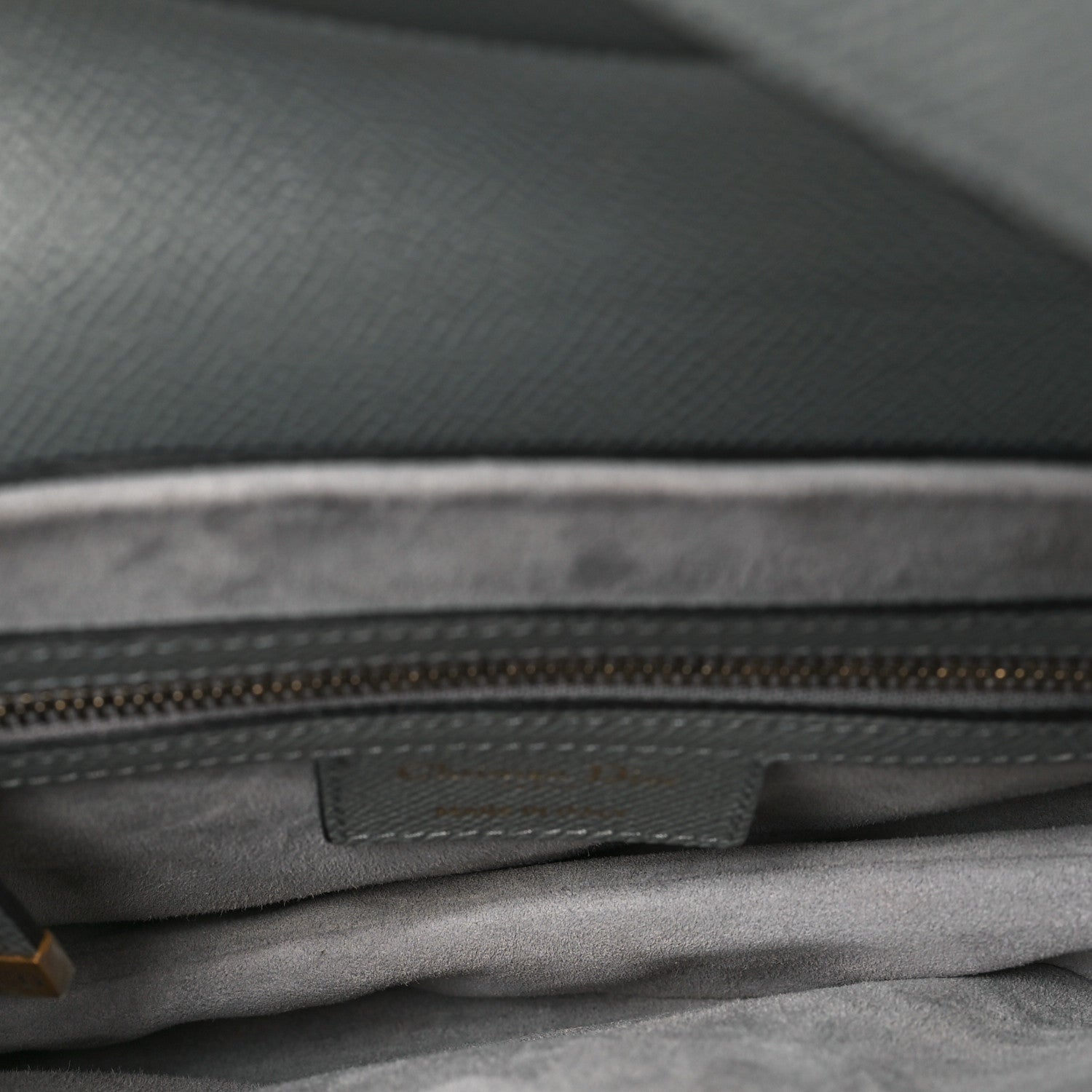 Grained Calfskin Saddle Bag Grey Stone