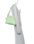 Nappa Calfskin Flamenco Knot Clutch Green