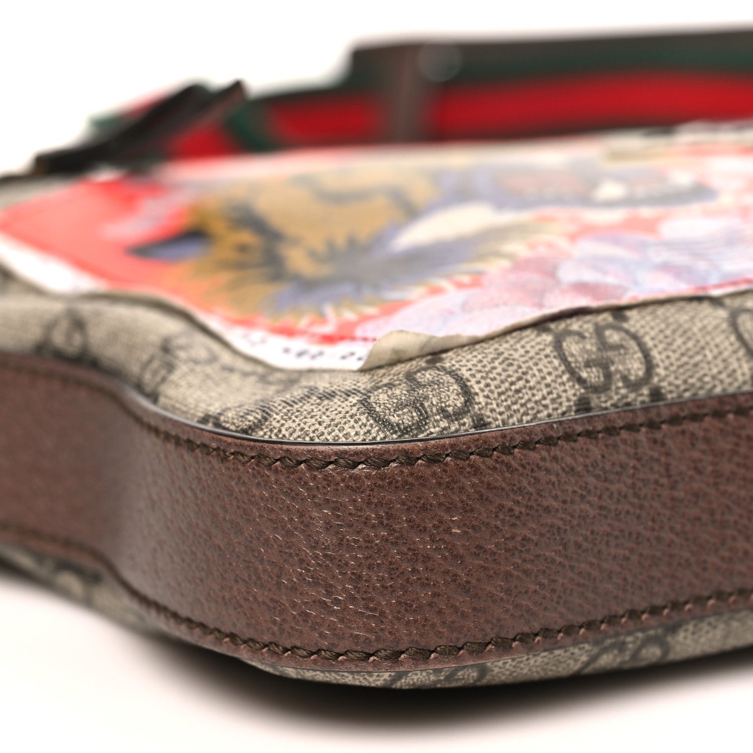 Soft GG Supreme Monogram Courrier Web Medium Flat Messenger Bag Beige New Acero Multicolor