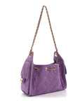 Suede Quilted Mini CHNL 25 Handbag Purple