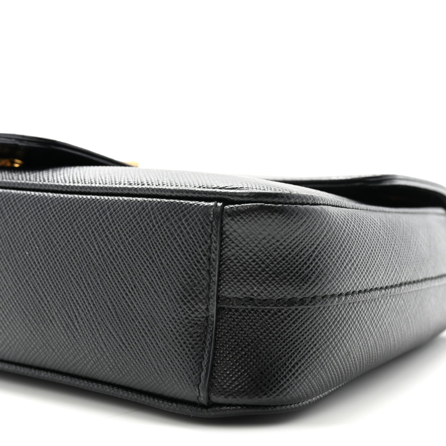 Saffiano Flap Shoulder Bag Black