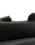 Grained Calfskin Saddle Bag Black