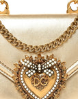 Metallic Nappa Small Devotion Envelope Top Handle Bag Gold