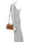 Suede Intrecciato Bang Bang Vanity Case Amber