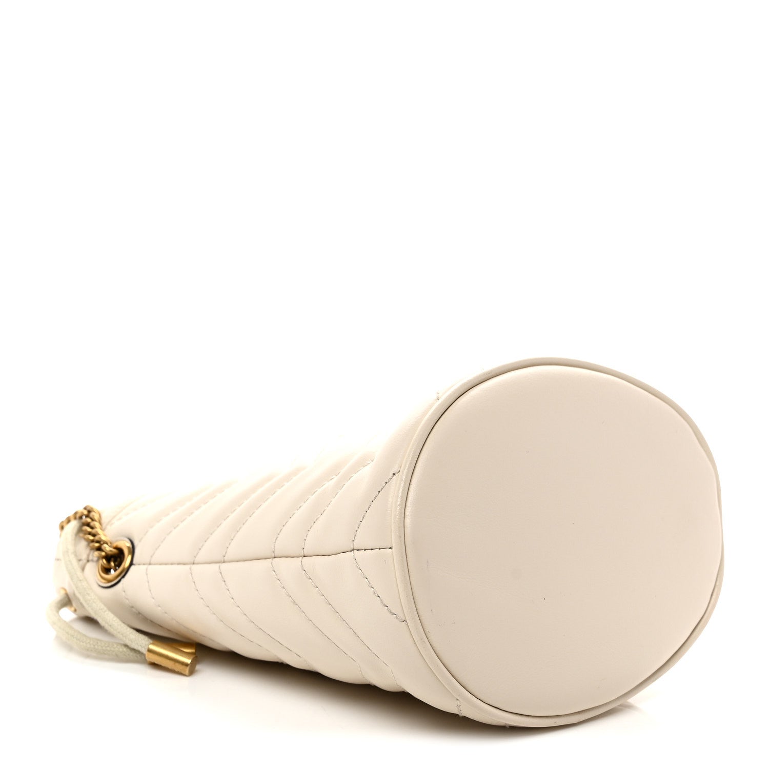 Calfskin Matelasse Mini GG Marmont 2.0 Bucket Bag White
