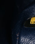 Lambskin Quilted Medium Double Flap Navy