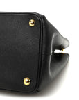 Saffiano Lux Medium Galleria Double Zip Tote Black