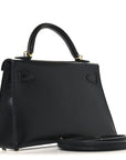 Chevre Chamkila Mini Kelly Sellier 20 Black
