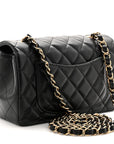 Lambskin Quilted Mini Rectangular Flap Black