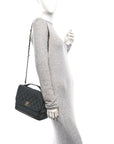 Caviar Quilted Large Business Affinity Flap Black