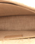 Raffia Calfskin 30 Montaigne Flap Bag Beige