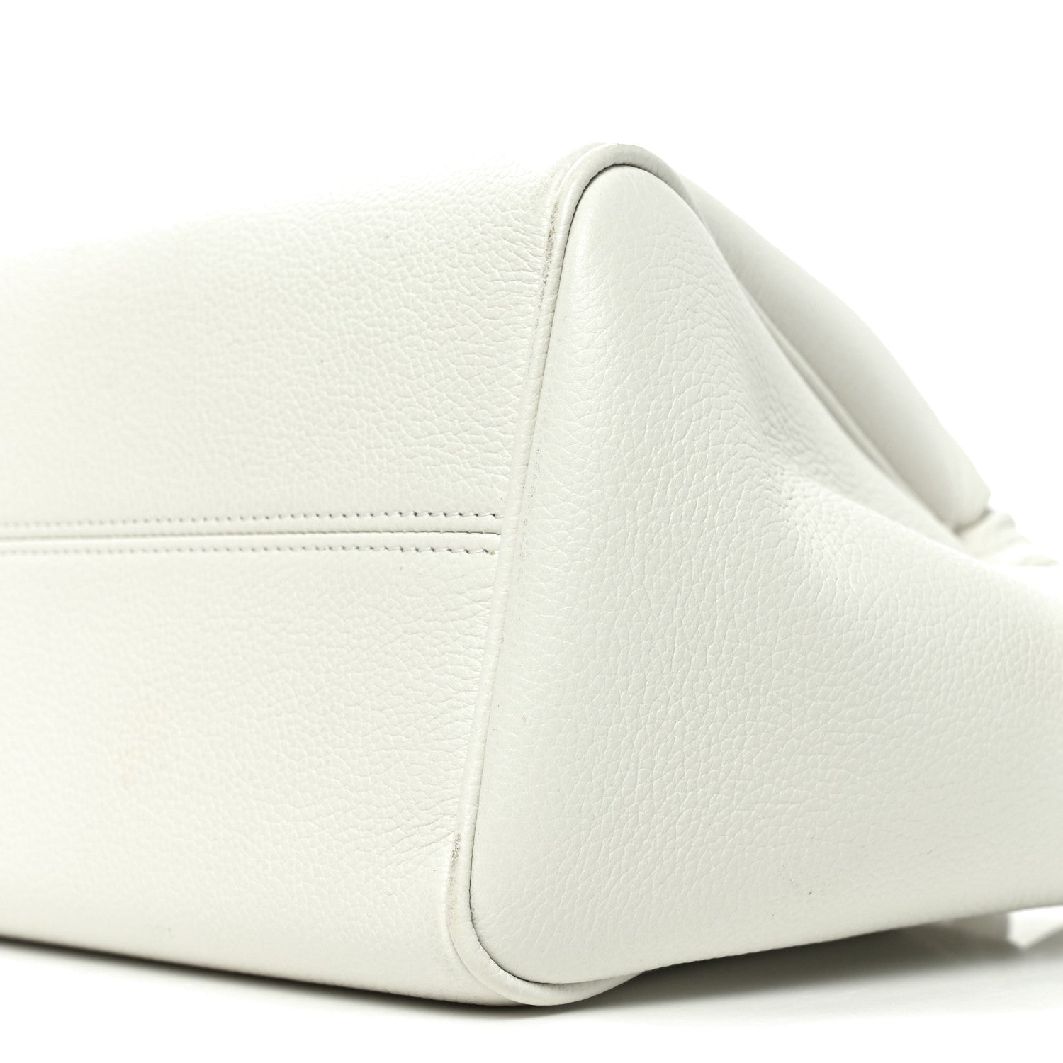 Calfskin Cuir Small Triomphe Cabas Drawstring White