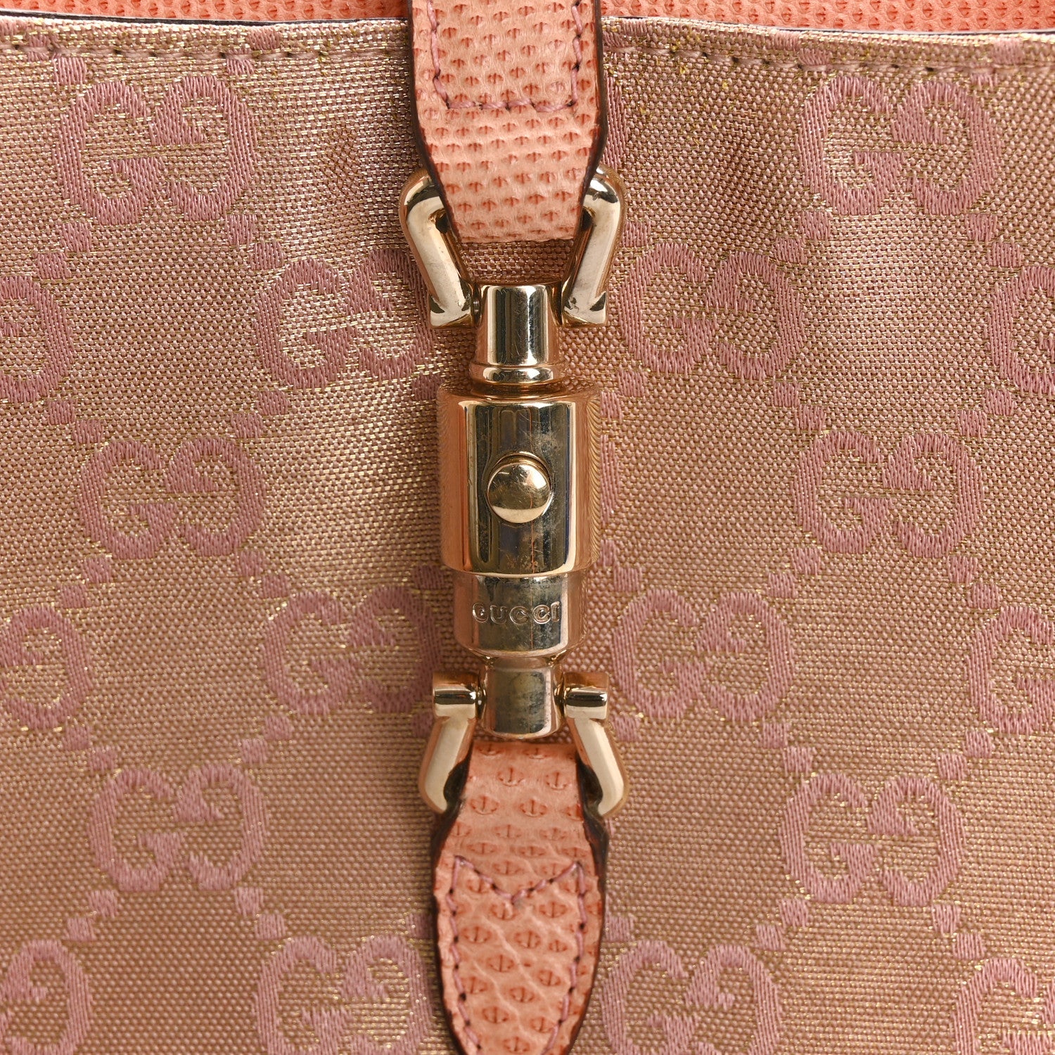 Metallic Monogram Lizard Jackie O Hobo Pink