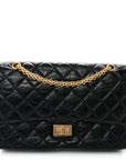 Aged Calfskin Quilted 2.55 Reissue 227 Flap Black