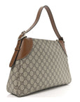 GG Supreme Monogram Emblem Medium Shoulder Bag Beige Ebony Sundial