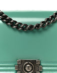 Glazed Calfskin Medium Boy Flap Green