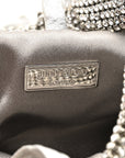 Satin Crystal Embellished Bonny Shoulder Bag Silver