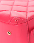 Lambskin Quilted Small Trendy CC Bowling Bag Pink