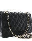 Lambskin Quilted Small Double Flap Black