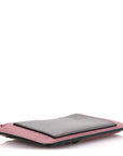 Soft Grained Calfskin Coin Card Holder Plumrose Ebony