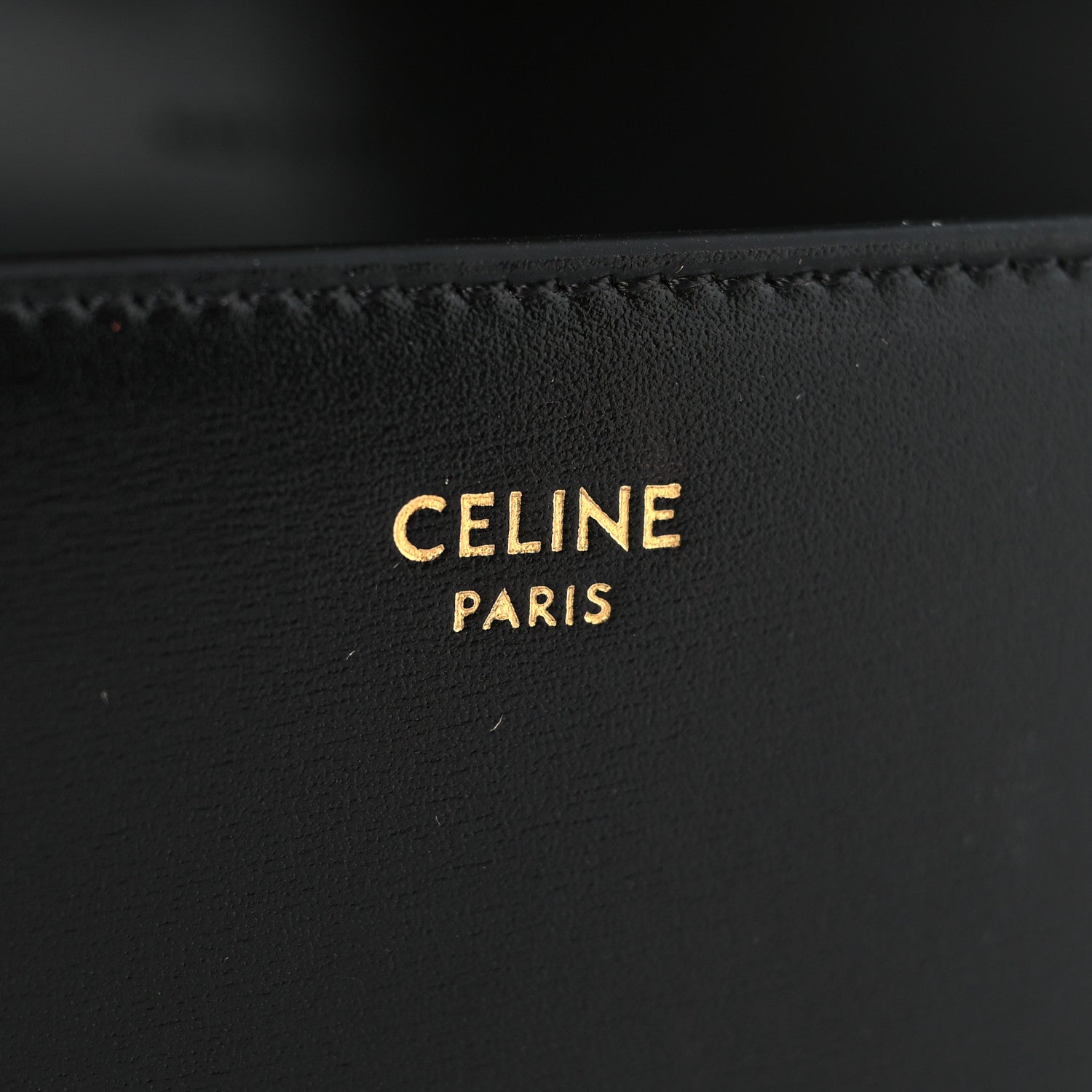 Shiny Calfskin Triomphe Margo Wallet on Chain Black