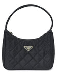 Tessuto Nylon Stitched Shoulder Bag Black