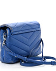 Metallic Calfskin Y Quilted Monogram Toy Loulou Crossbody Bag Blue Royal