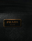 Saffiano Lux Large Galleria Double Zip Tote Black