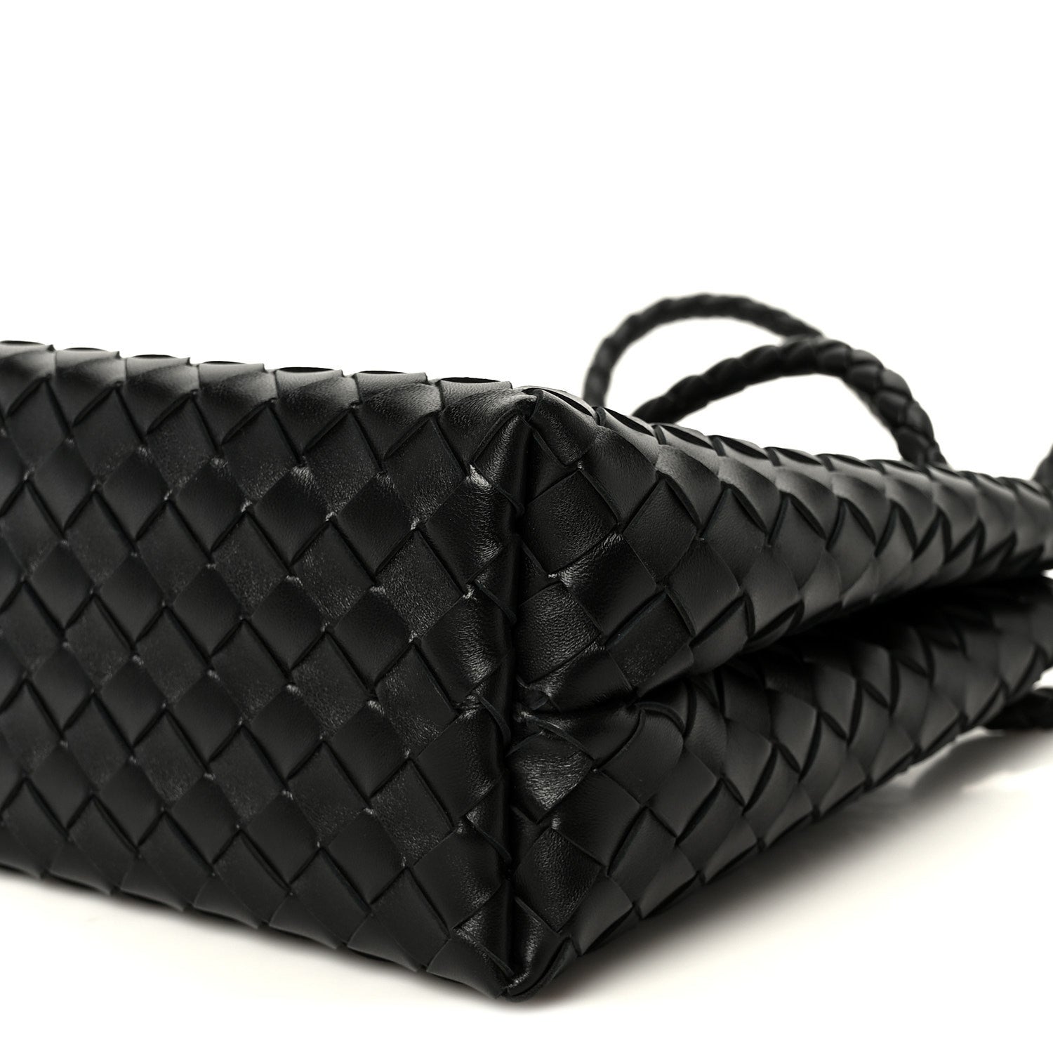Nappa Intrecciato Medium Andiamo Shoulder Bag Black