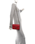 Calfskin Mini Dionysus Chain Wallet Hibiscus Red