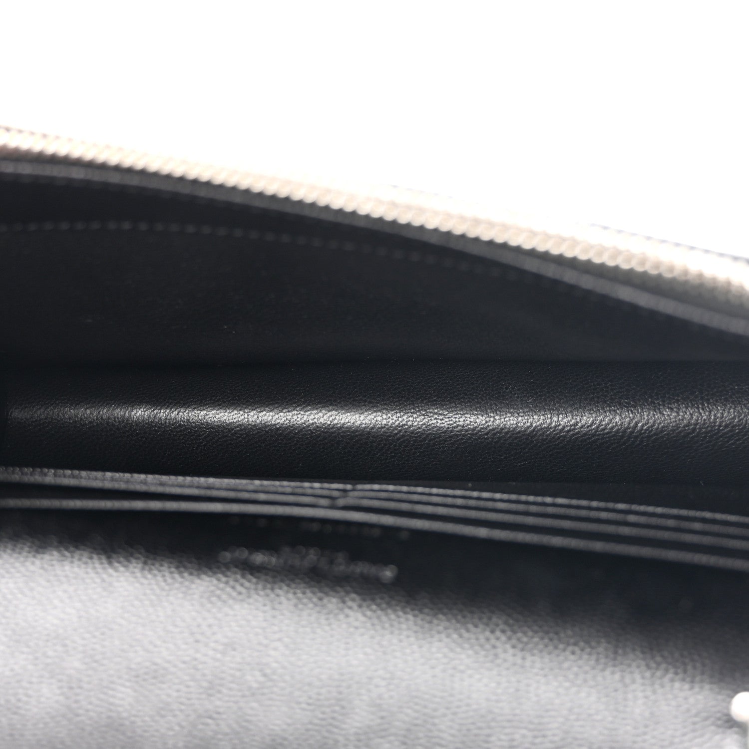 Grain De Poudre Matelasse Chevron Monogram Envelope Chain Wallet Black