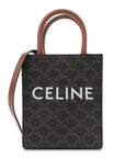 Triomphe Canvas Calfskin Mini Vertical Cabas Tan