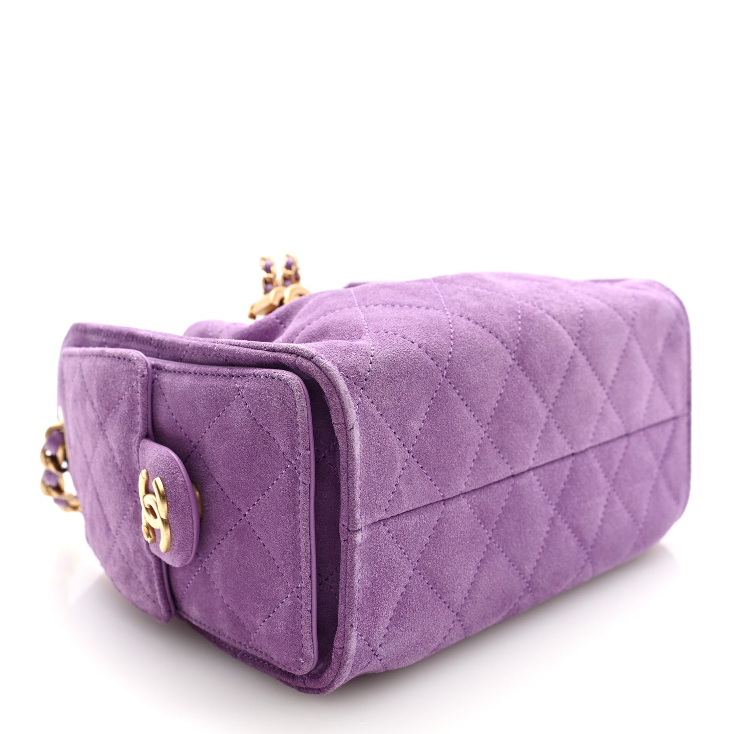Suede Quilted Mini CHNL 25 Handbag Purple