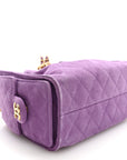 Suede Quilted Mini CHNL 25 Handbag Purple