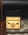 GG Supreme Monogram New Sakai Lux Calfskin Mini Padlock Flap Pocket Shoulder Bag Beige Ebony Black Cuir