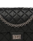 Aged Calfskin Quilted 2.55 Reissue 225 Flap  Black