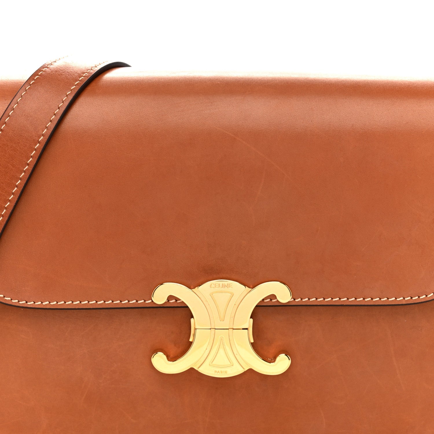 Natural Calfskin Medium Triomphe Tan