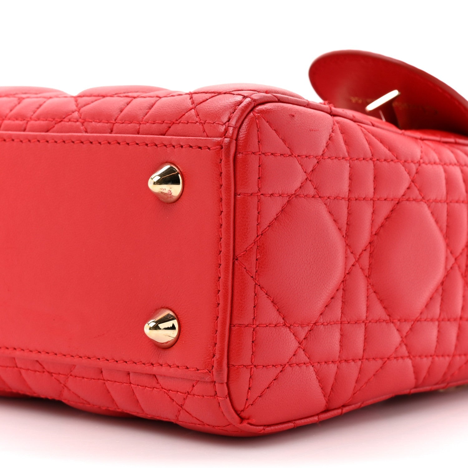 Lambskin Cannage Small My ABCD1OR Lady D1OR Red