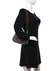 GG Supreme Monogram Textured Dollar Calfskin Web Small Ophidia GG Handbag Beige Ebony New Acero
