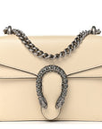 Textured Calfskin Crystal Mini Dionysus Shoulder Bag Mystic White